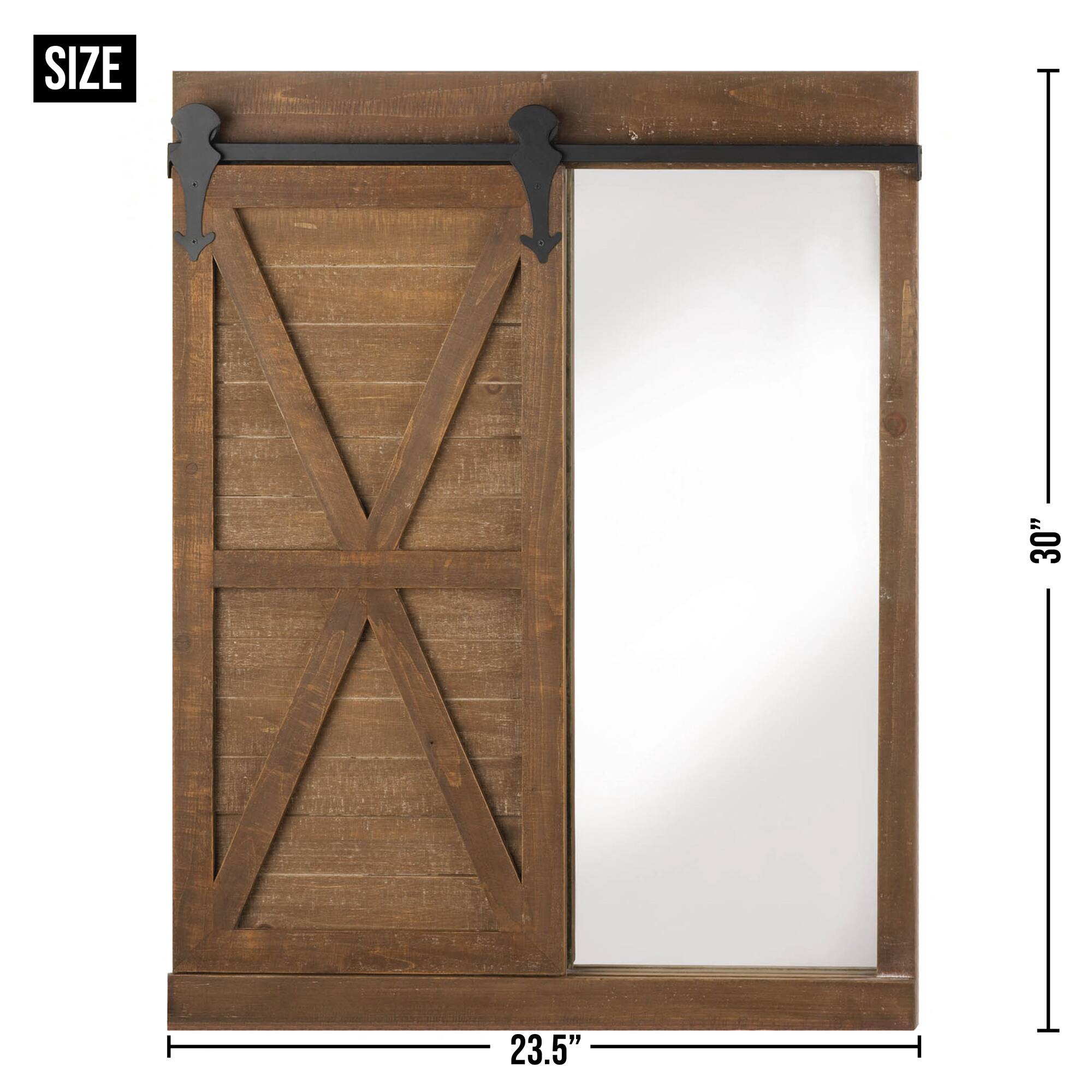 Chalkboard & Mirror with Barn Door